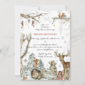 Invitation Livre d'histoires | Baby shower forestier d'hiver (Devant)