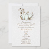 Invitation Livre d'histoires Or Blanc Citrouille Fée Conte de (Devant)