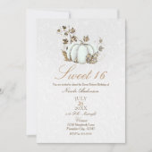 Invitation Livre d'histoires Or Blanche Citrouille Conte de f (Devant)