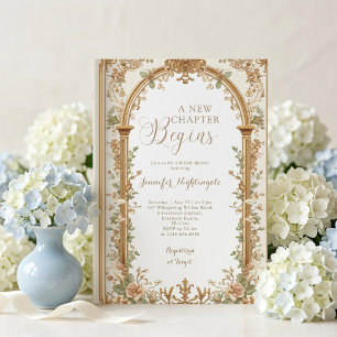 Invitation Livre d'histoires vintage Nouveau chapitre Enterre