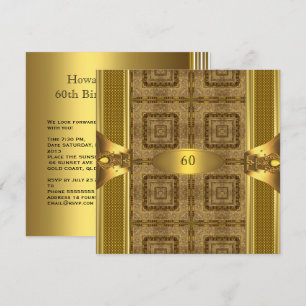 Invitation Livre d'or antique 3 Hommes 60 ans Anniversaire Ho