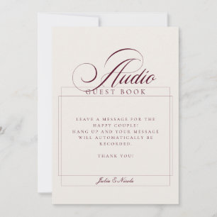 Invitation Livre d'or audio ivoire classique signe de Bourgog