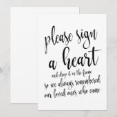 Invitation Livre d'or de mariage abordable Heart Drop Sign (Devant / Derrière)