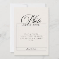 Livre d'or de mariage classique en ivoire noir ave
