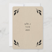 Invitation Livre d'or Kraft Moderne Rustique Botanique à Feui (Dos)