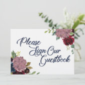 Invitation Livre d'or Navy écriture aquarelle (Debout devant)