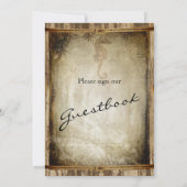 Invitation Livre d'or panneau de mariage - Bois Marin (Dos)