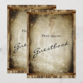 Invitation Livre d'or panneau de mariage - Bois Marin (Devant / Derrière)