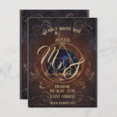 Invitation Livre élégant antique de fantasy médiéval  (Devant / Derrière)