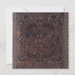 Invitation Livre en cuir ancien déchu