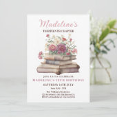 Invitation Livre floral fille anniversaire (Debout devant)