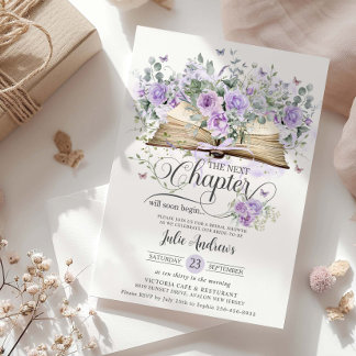 Invitation Livre Floral Violet Lilac Chapitre suivant
