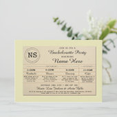 Invitation Livre itinéraire de bibliothèque de Bachelorette (Debout devant)