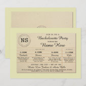 Invitation Livre itinéraire de bibliothèque de Bachelorette (Devant / Derrière)