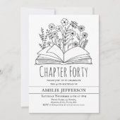 Invitation Livre minimaliste blanc 40e anniversaire (Devant)