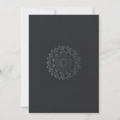 Invitation Livre noir moderne coupé Mariage Mandala (Dos)