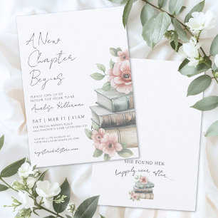 Invitation Livre Nouveau Chapitre Fête de Mariage Florale