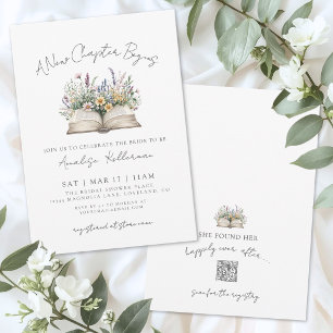 Invitation Livre Nouveau Chapitre Fête de Mariage Florale