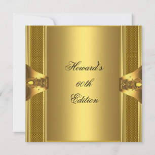Invitation Livre Or Antique Hommes 60e Anniversaire Homme