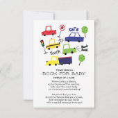 Invitation Livre pour bébé pour la fête de bébé Voitures & Ca (Devant)