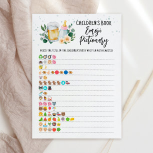 Invitation Livre pour enfants Baby Is Brewing Pictionary Emoj