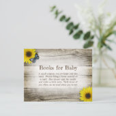 Invitation Livre Rustique Tournesol Pour Baby shower (Debout devant)