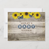 Invitation Livre Rustique Tournesol Pour Baby shower (Dos)