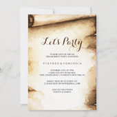 Invitation Livre Scroll Rustic Pays Faisons la fête (Devant)
