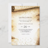 Invitation Livre Scroll Rustic Quinceañera fête d'anniversair (Devant)