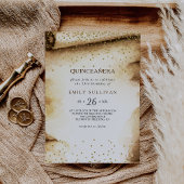 Invitation Livre Scroll Rustic Quinceañera fête d'anniversair