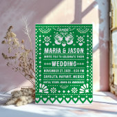 Invitation Livre vert mexicain Picado Fiesta Mariage d'art po