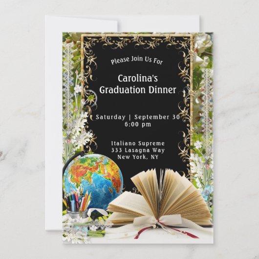 Invitation Livre World Frame Black Graduation (Devant)