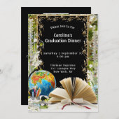 Invitation Livre World Frame Black Graduation (Devant / Derrière)
