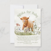 Invitation Livres adorables Highland Cow pour bébé (Devant)