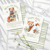 Invitation Livres adorables Red Panda Bear pour bébé
