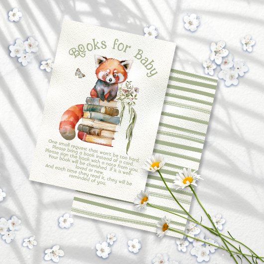 Invitation Livres adorables Red Panda Bear pour bébé