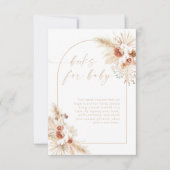 Invitation Livres Beige Herbe de Pampas Bohème pour Bébé (Devant)