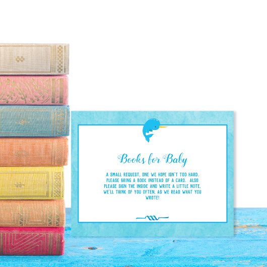 Invitation Livres Bleus Narwhal Pour Baby shower