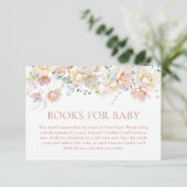 Invitation Livres Boho pour Baby Card, Baby shower Fleur sauv (Debout devant)