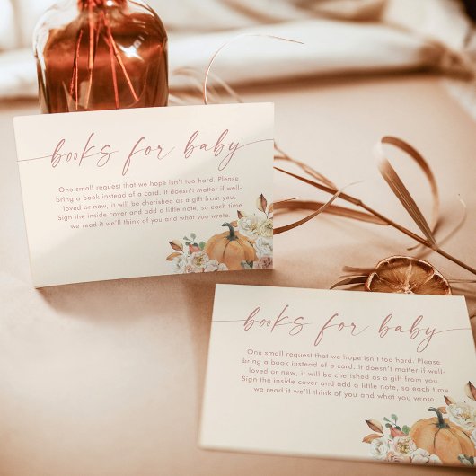 Invitation Livres Boho pour Baby Card, Citrouille d'automne B