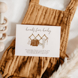 Invitation Livres Boho pour Bébé Cadeaux de Naissance Genre N