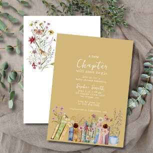 Invitation Livres & Brunch Un nouveau Baby shower de chapitre