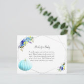 Invitation Livres citrouilles Baby showers Pour Bébé | Bleu (Debout devant)