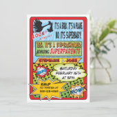 Invitation Livres Comiques Personnalisés Bébé Douche Invitati (Debout devant)