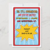 Invitation Livres Comiques Personnalisés Bébé Douche Invitati (Dos)