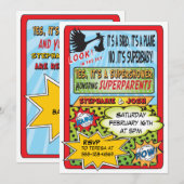 Invitation Livres Comiques Personnalisés Bébé Douche Invitati (Devant / Derrière)