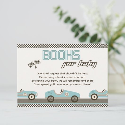 Invitation Livres De Baby shower De Voiture De Course Pour Ba (Debout devant)