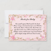 Invitation Livres De Baby shower Floral Rose Pour Baby Card (Devant)