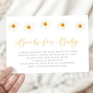 Invitation Livres de Baby shower Neutral Daisy pour Baby Card