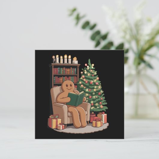 Invitation Livres de lecture Rétro Gingerbread Noël Enseignan (Debout devant)